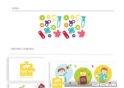Light Up Learning Children's logo design & branding board