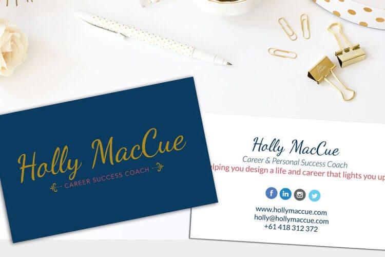 Career Coach Business Card Design Holly MacCue | Lollipop Creative Studio