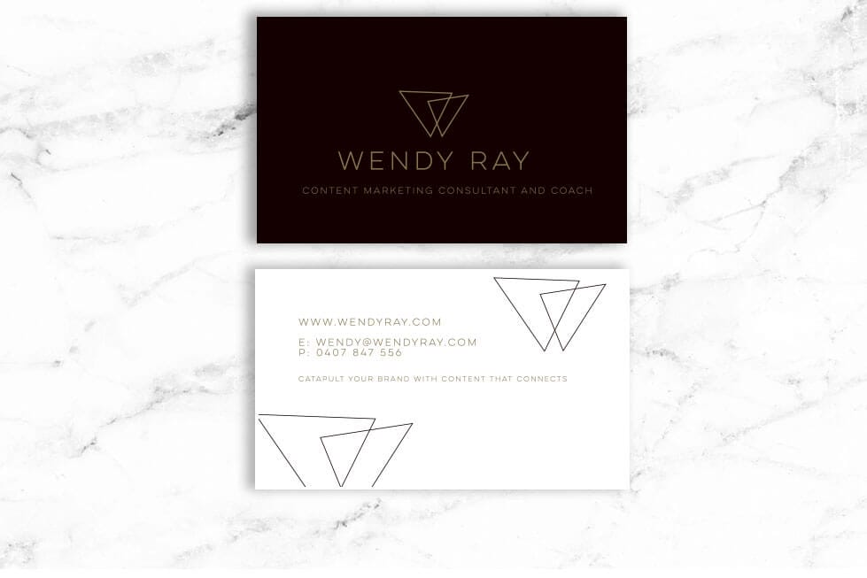 Wendy Ray business card design - front and back
