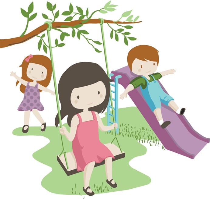 Kids in Playground Illustration for Kids Book Therapy