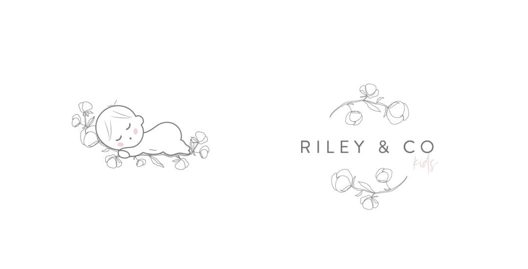 riley and kids co baby logo design