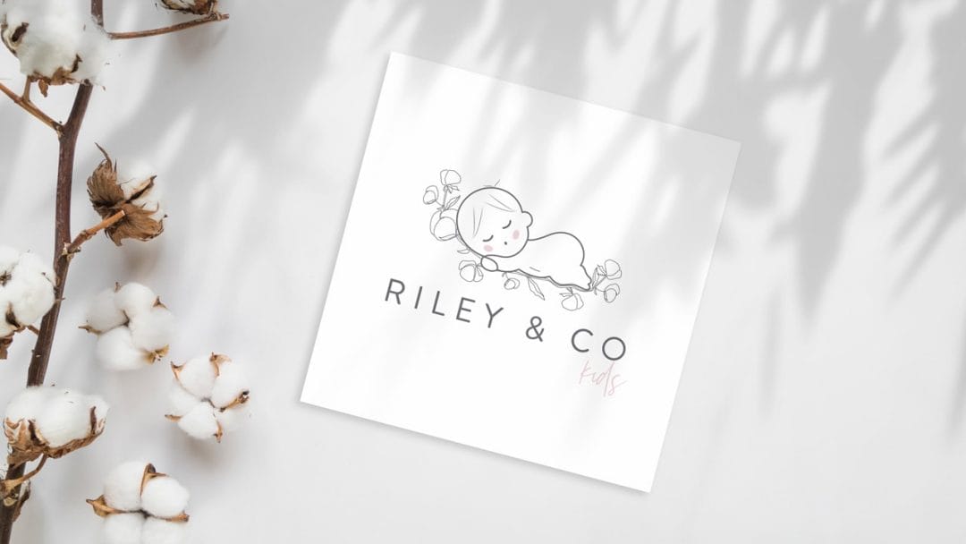 riley and kids co baby boutique logo design