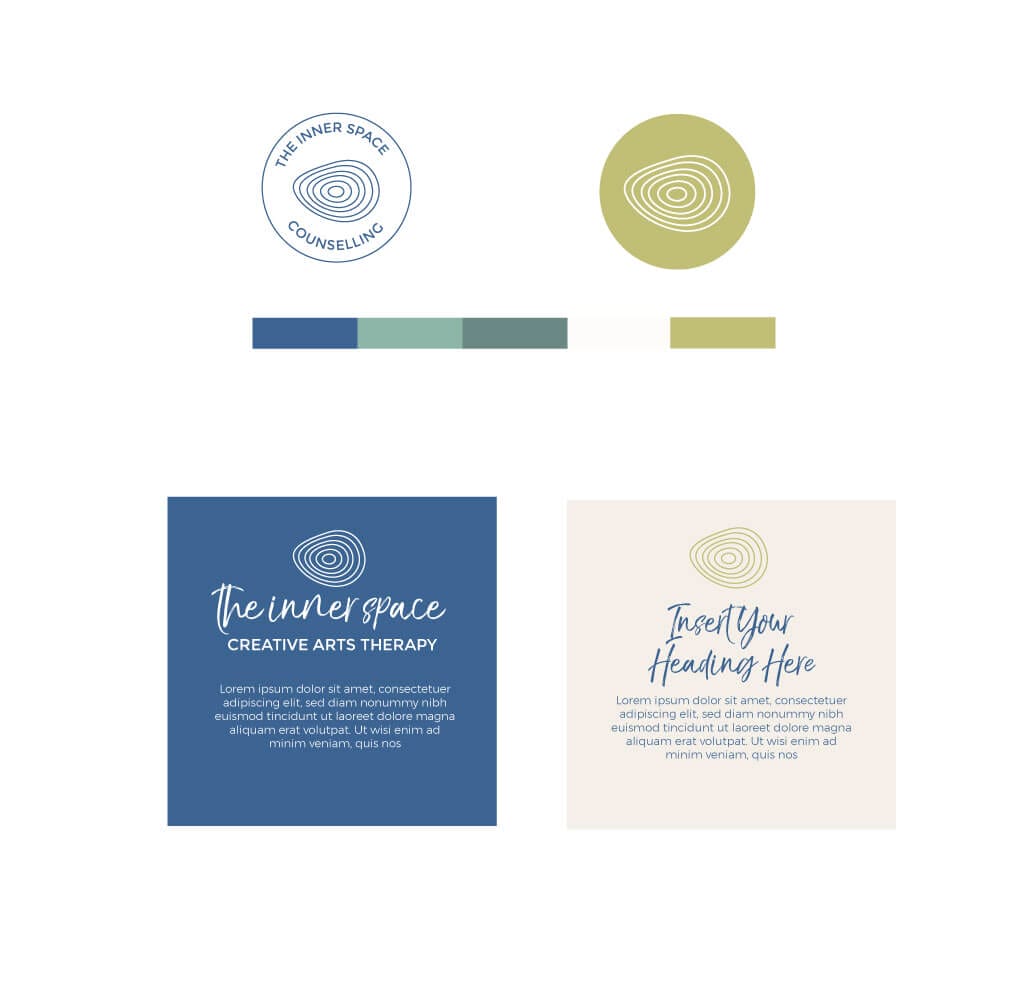 the inner space art therapy branding design elements