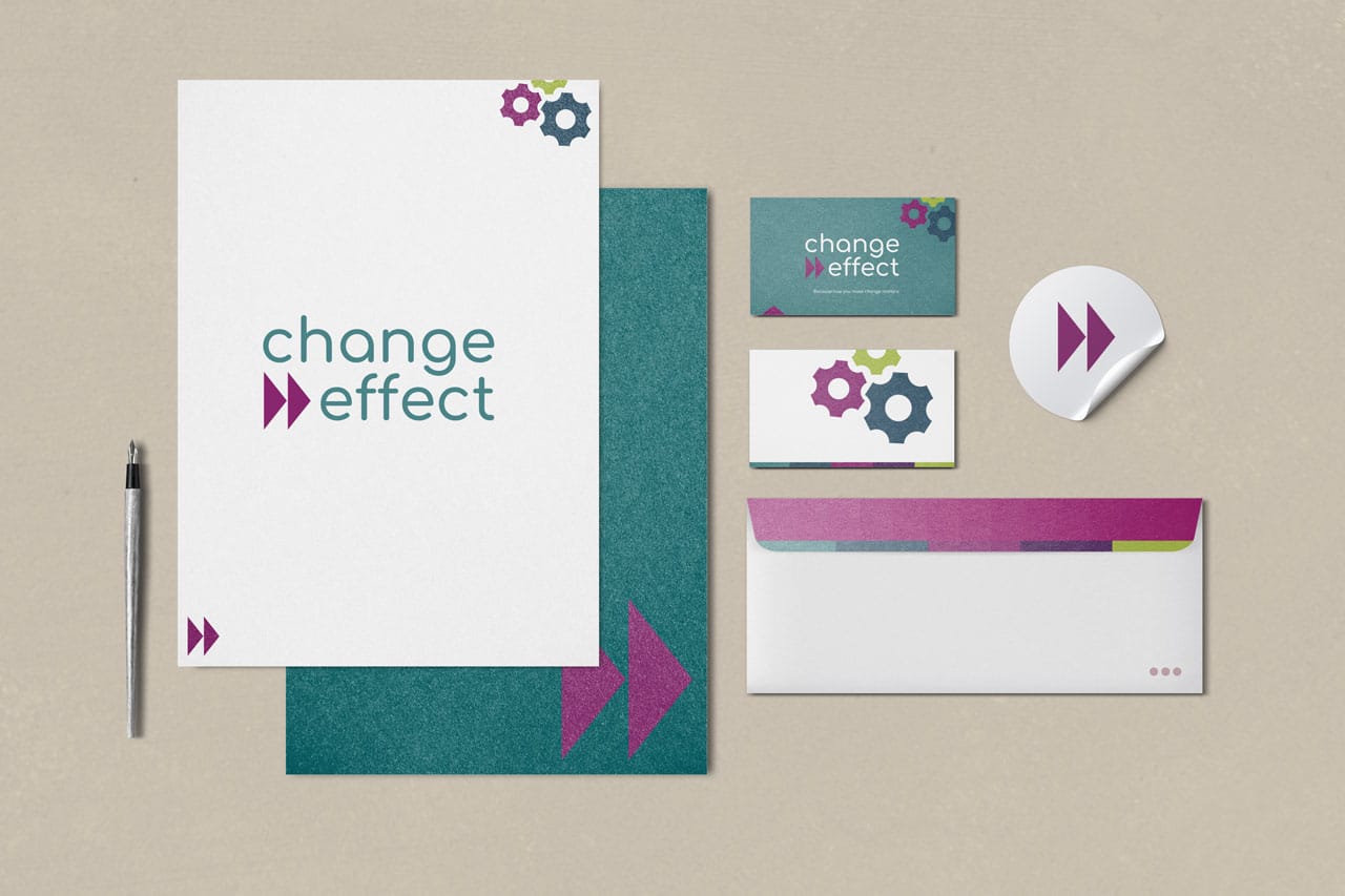 change effect consultancy stationery design 3