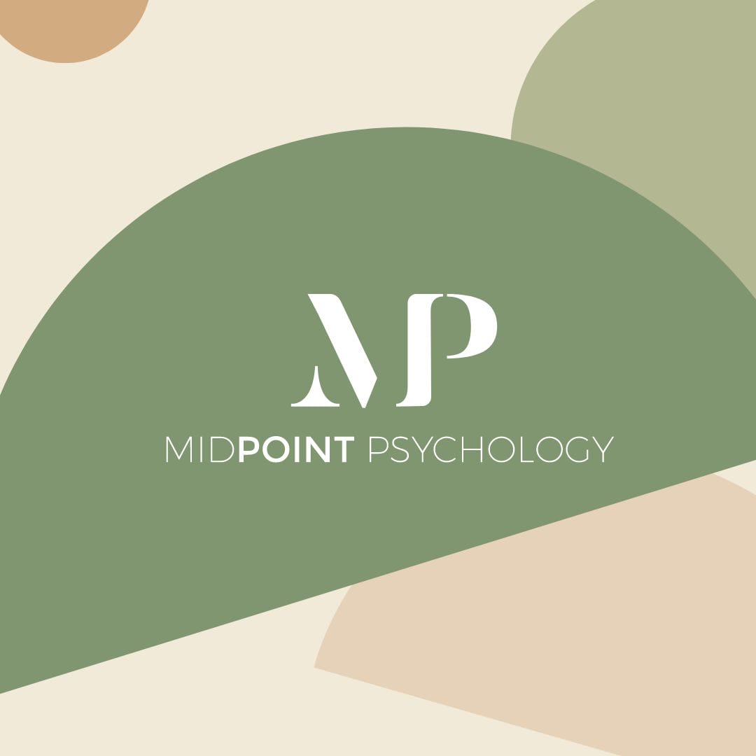 The branding logo for midpoint psychology represents the essence of the company, encapsulating its identity and message in a visually compelling design.